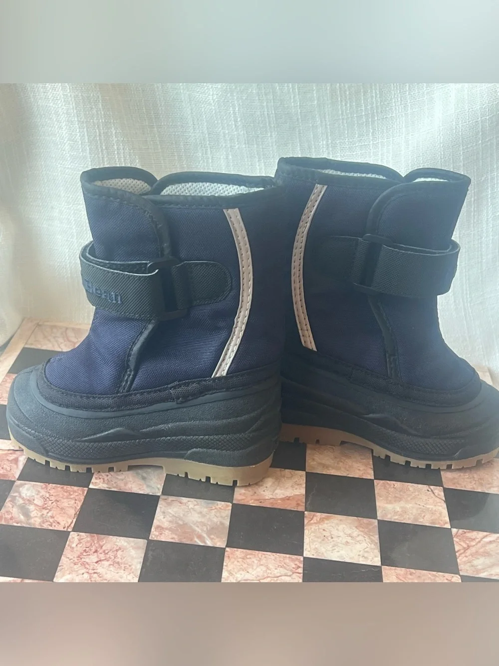 L.L. Bean Kids Navy and Black Waterproof Winter Boots